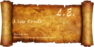 Lipp Ernő névjegykártya
